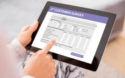 customer survey on a tablet